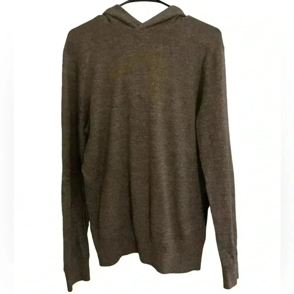 J. Crew Women’s Gray V-Neck Pullover Lightweight Sweater With Hood